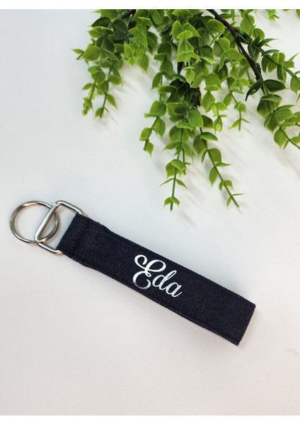 Isme Özel Kişiye Özel Kot Kumaş Anahtarlık