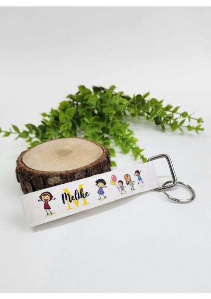 Isme Özel Kişiye Özel Sevimli Çocuk Figürlü Kumaş Anahtarlık