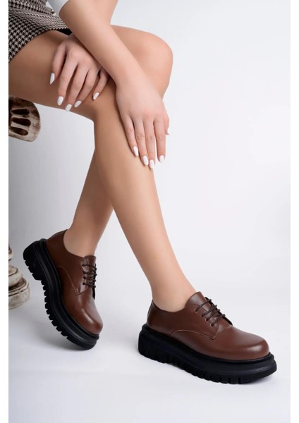 Hakiki Deri Kadın Günlük Kalın Taban Deri Loafer Ayakkabı TRC49-216674 fiyatları