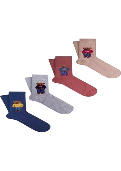 Black Arden Socks Yumuşacık Adımlar Teddy Çorap Rahatlığı 4'lü Renkli Çoraplar