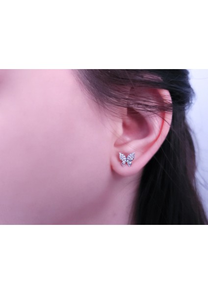 Pırlanta Taşlı Kelebek Küpe 0401E0016