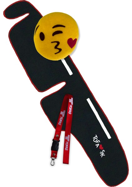 Tofaş Şahin Doğan Kartal Alçak Torpido Koruma Halısı | Öpücük Emoji Yastık & Tofaş Oto Ayna Askısı