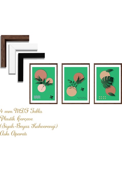 3’lü Mdf Uv Baskılı Tablo | Plastik Çerçeveli Duvar Dekoru 133 fırsatları