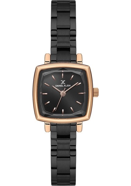 DK102-DKE.1.10852-6 Siyah Iyon Kaplama Kare Kadın Kol Saati