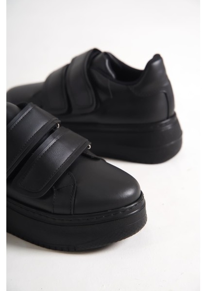 Valencıa Cırt Cırtlı Ortopedik Taban Kadın Sneaker - Siyah