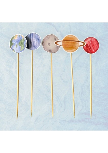 Gezegenler/uzay Cupcake/muffin/pasta Süsü - 15’li