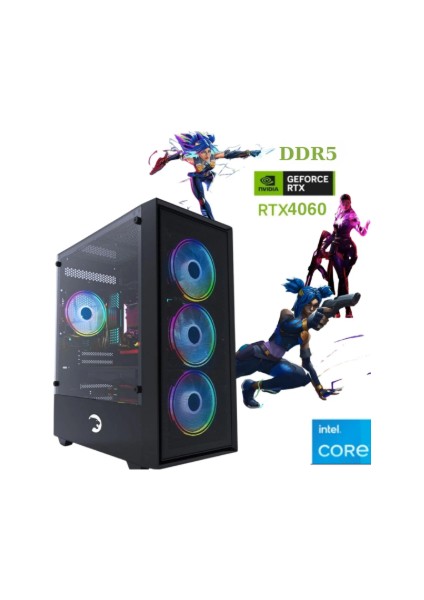 TKDEN-V29 İ7-12700KF 32GB Ddr5 512GB SSD RTX4060 8gb Oyuncu Masaüstü Bilgisayar