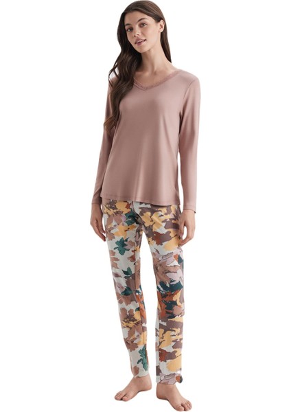 Kadın Kahverengi Pijama Takım C2555