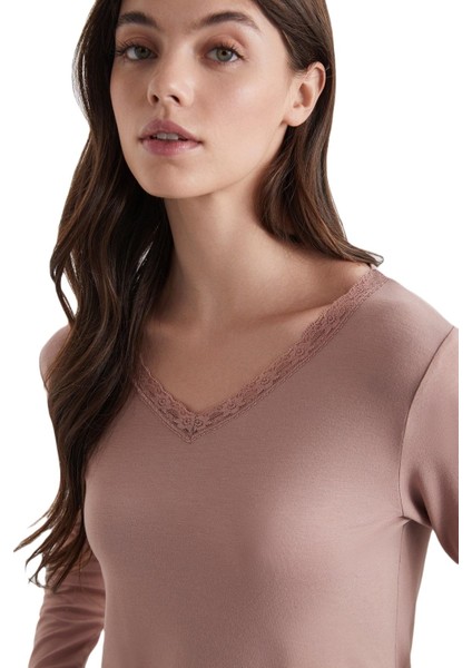 Kadın Kahverengi Pijama Takım C2555 modelleri