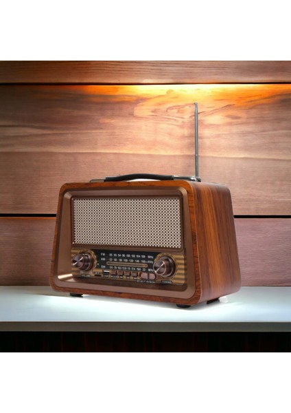 Nostalji Radyo Bluetooth USB Destekli Büyük Boy ve Güçlü Ses indirimleri