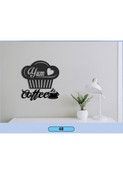 Dekoratif Mdf Lazer Kesim 2 Parça Cupcake Coffe Sembollü Tasarım Tablo