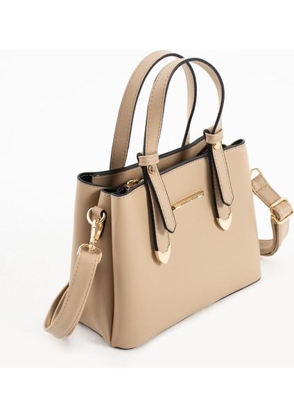 Kadın 4 Bölmeli Gold Aksesuarlı Sade Şık Omuz ve El Çantası indirimleri