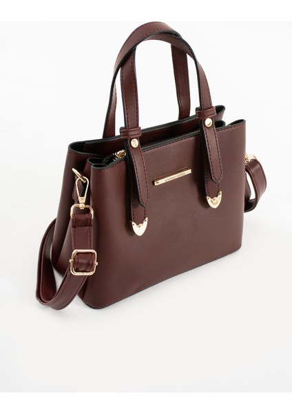 Kadın Uzun Askılı 4 Bölmeli Gold Aksesuarlı Taba Omuz ve El Çantası indirimleri