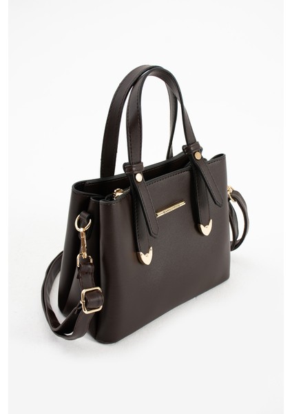 Kadın 4 Bölmeli Gold Aksesuarlı Sade Şık Omuz ve El Çantası indirimleri