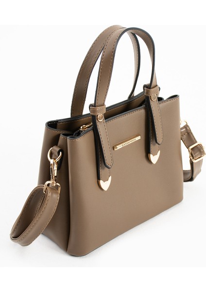 Kadın 4 Bölmeli Gold Aksesuarlı Sade Şık Omuz ve El Çantası indirimleri