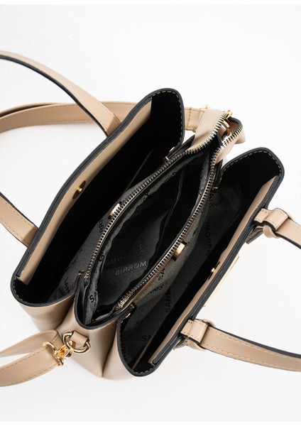 Kadın Uzun Askılı 4 Bölmeli Gold Aksesuarlı Taba Omuz ve El Çantası