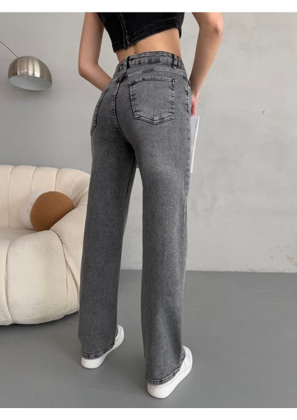 Kadın Yüksek Bel Likralı Straight Fit jean fırsatları