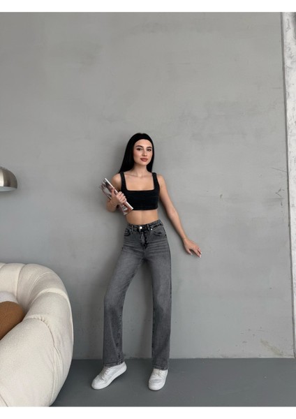 Kadın Yüksek Bel Likralı Straight Fit jean indirimleri