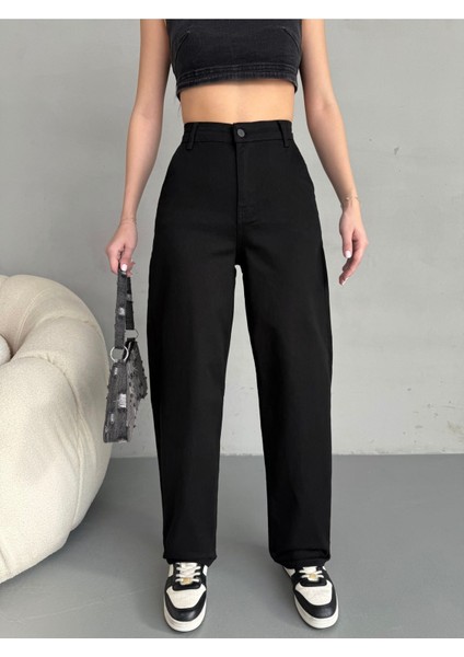 Kadın Yüksek Bel Bol Kesim Baggy Jean fiyatları