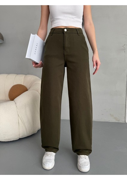 Kadın Yüksek Bel Bol Kesim Baggy Jean fiyatları