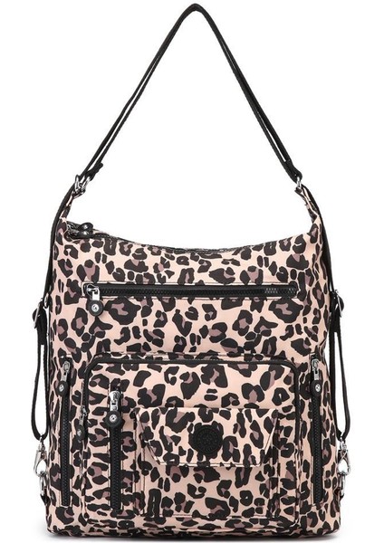Hem Sırt Hem De Omuz Kadın Çantası Smart Bags 1205 Leopard