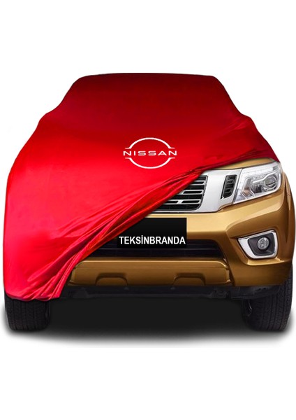 Nissan Navara 4 (2015 - 2019) Kırmızı Kumaş Araba Branda Logolu Penye Oto Branda