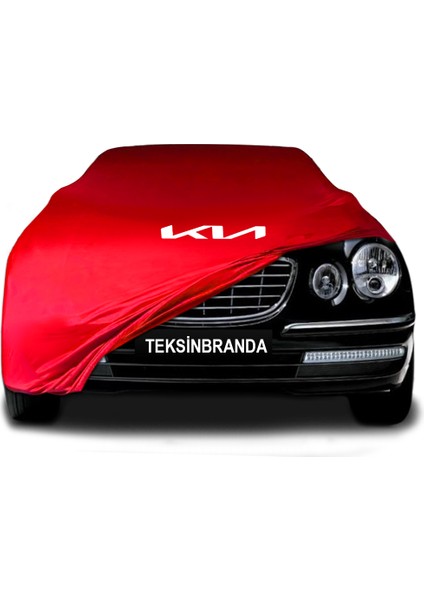Kia Opirus (2003 - 2010) Kırmızı Kumaş Araba Branda Logolu Kumaş Araba Brandası Penye Oto Branda