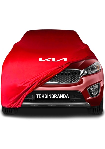 Kia Sorento 3 (2014 - 2020) Kırmızı Kumaş Araba Branda Logolu Kumaş Araba Brandası Penye Oto Branda