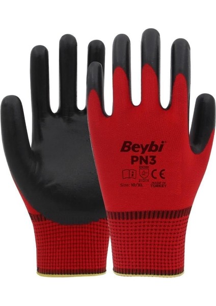 Beybi Pn3 Nitril Kırmızı Iş Eldiveni No:10