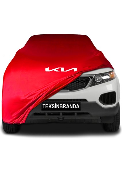 Kia Sorento 2 (2009 - 2014) Kırmızı Kumaş Araba Branda Logolu Kumaş Araba Brandası Penye Oto Branda