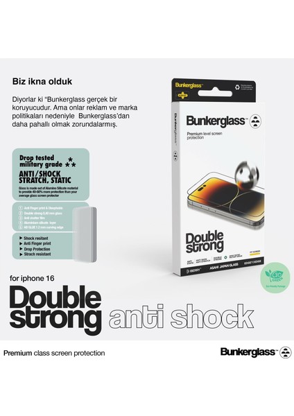 Bunkerglass Double Strong Iph.16 Cam Ekran Koruyucu