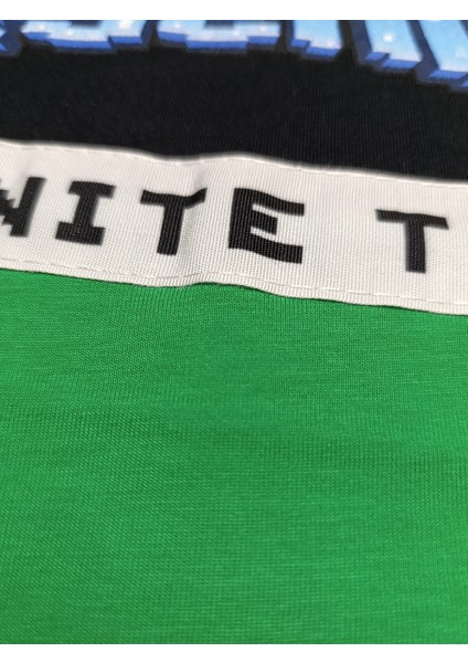 Erkek Çocuk Minecraft Lagends Baskılı T-Shirt 4-13 Yaş Siyah Yeşil 001-0001874