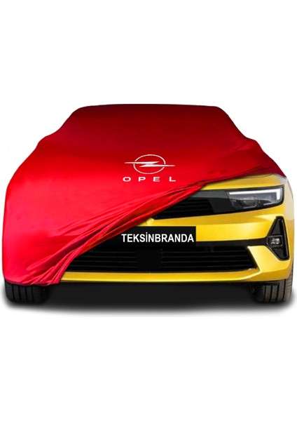 Opel Astra L (2021 - ) Kırmızı Kumaş Araba Branda Logolu Kumaş Araba Brandası Penye Oto Branda