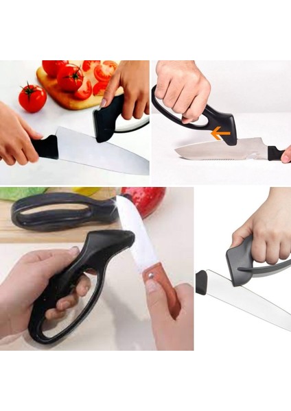 Ergonomik Saplı Paslanmaz Çelik Bıçak Bileme Aleti Manuel Hızlı Etkili