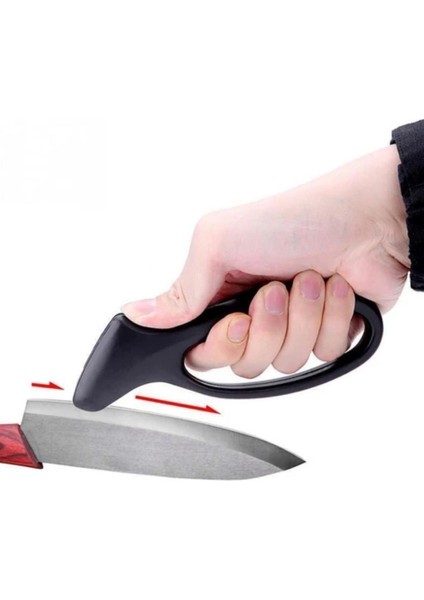 Ergonomik Saplı Paslanmaz Çelik Bıçak Bileme Aleti Manuel Hızlı Etkili