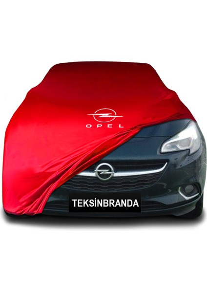 Opel Corsa E 3-Door (2014 - 2019) Kırmızı Kumaş Araba Branda Logolu Kumaş Branda Penye Oto Branda