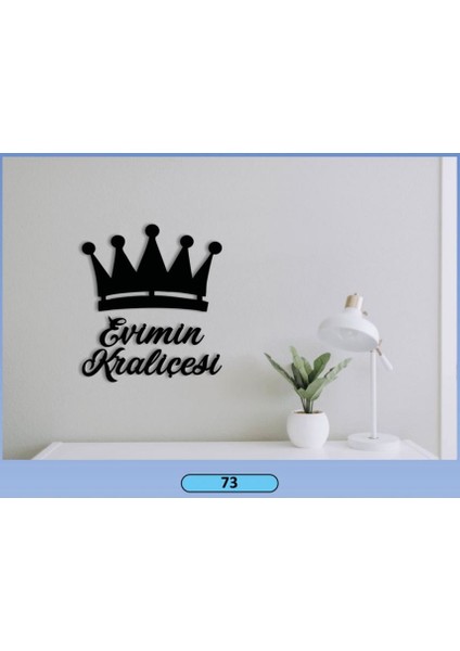 Dekoratif Mdf Lazer Kesim 3 Parça Kraliçe Tacı & Eimin Kraliçesi Sembollü Tasarım Tablo