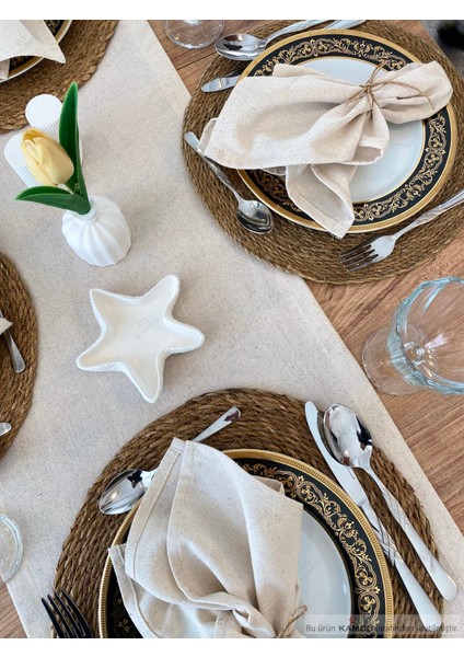 30X30CM 4 Adet %100 Pamuk Keten Runner Sunum Peçetesi, Servis Peçetesi , Amerikan Runner fırsatları