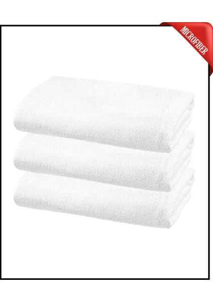 3 Adet Büyük Boy Mikrofiber 50 x 90 cm , Fitness Havlusu , Spor Havlusu , Boya Tutmaz Kuaför Havlusu