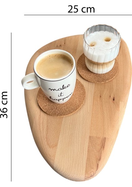 El Yapımı Masif Ahşap Koltuk Arası Sehpa, Koltuk Üstü Kahve Tepsisi; Minimalist Doğal Ahşap Dekoratif Sehpa