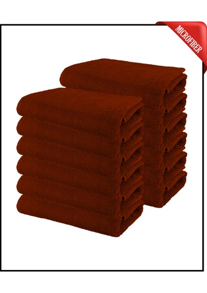 12 Adet Büyük Boy Mikrofiber 50X90CM, Fitness Havlusu , Spor Havlusu , Boya Tutmaz Kuaför Havlusu
