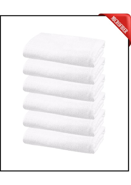 6 Adet Büyük Boy Mikrofiber 50 x 90 cm , Fitness Havlusu , Spor Havlusu , Boya Tutmaz Kuaför Havlusu