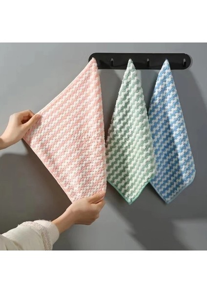 3 Adet 30X30CM Süper Emici Mikrofiber Bez, Mercan Polar Temizlik Bezi, Puf Mikrofiber Bez