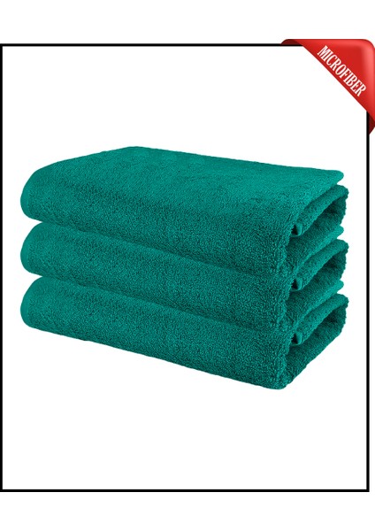 3 Adet Büyük Boy Mikrofiber 50 x 90 cm , Fitness Havlusu , Spor Havlusu , Boya Tutmaz Kuaför Havlusu