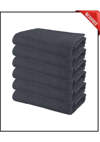 6 Adet Büyük Boy Mikrofiber 50 x 90 cm , Fitness Havlusu , Spor Havlusu , Boya Tutmaz Kuaför Havlusu