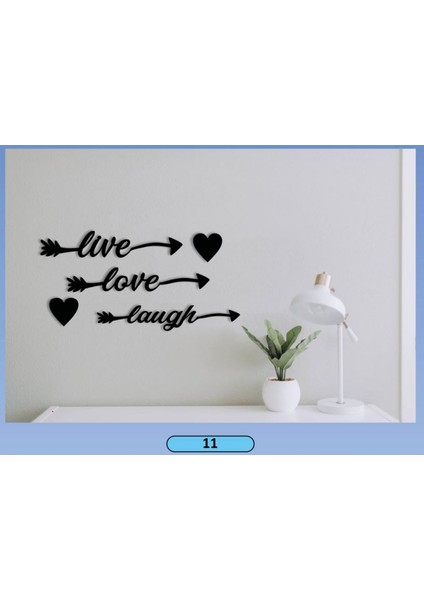 Dekoratif Mdf Lazer Kesim 5 Parça Live / Love / Loungh Sembollü Tasarım Tablo