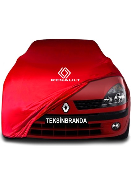 Renault Clio Symbol Sedan (1999 - 2002) Kırmızı Kumaş Araba Branda Logolu Penye Oto Branda