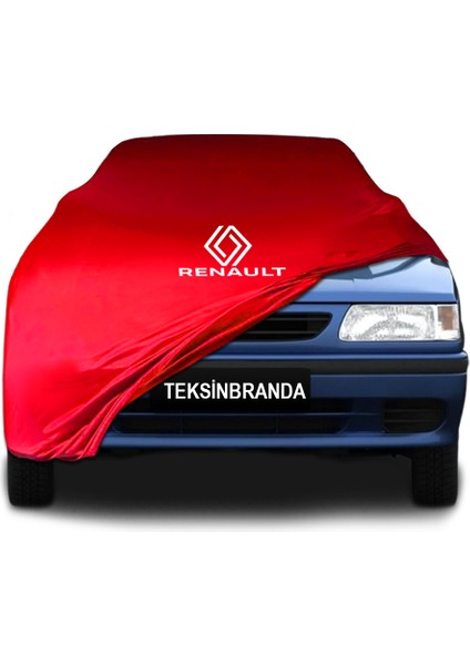 Renault 9 Broadway Kırmızı Kumaş Araba Branda Logolu Penye Oto Branda