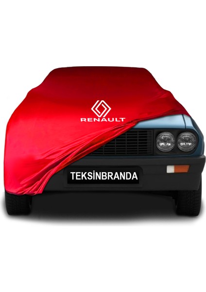 Renault 12 Toros Kırmızı Kumaş Araba Branda Logolu Penye Oto Branda