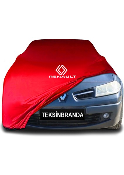 Renault Megane 2 Hatchback (2002 - 2008) Kırmızı Kumaş Araba Branda Logolu Penye Oto Branda